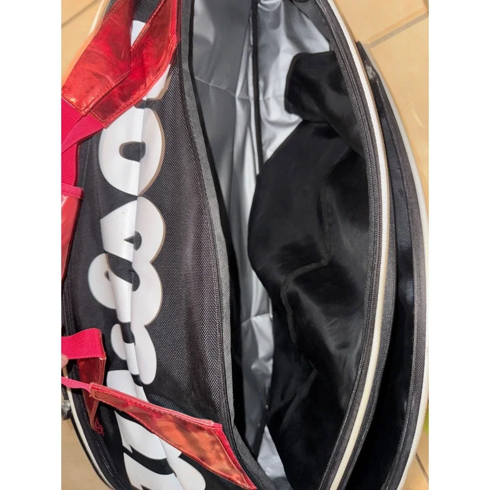 Wilson Federer Team 6+ Tennis Racket Bag Red Black Insulated Backpack Racquet Ba